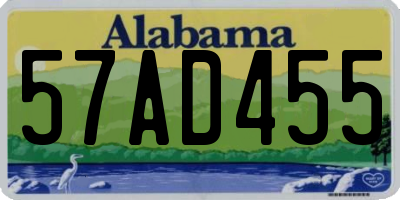 AL license plate 57AD455