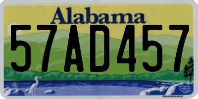 AL license plate 57AD457
