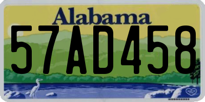 AL license plate 57AD458