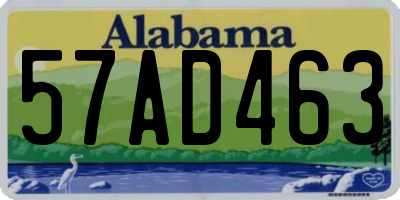 AL license plate 57AD463