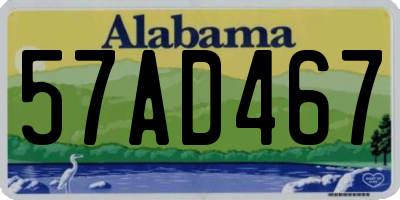 AL license plate 57AD467