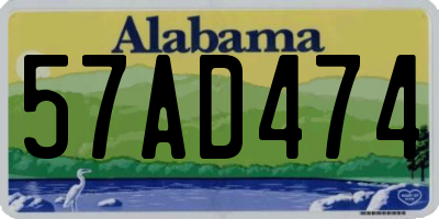 AL license plate 57AD474