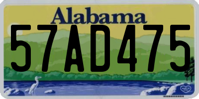 AL license plate 57AD475
