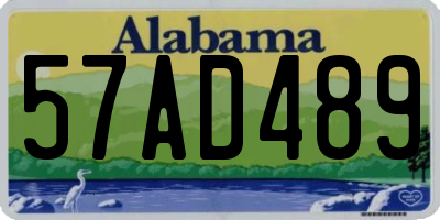 AL license plate 57AD489