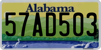 AL license plate 57AD503