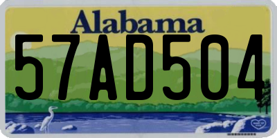 AL license plate 57AD504