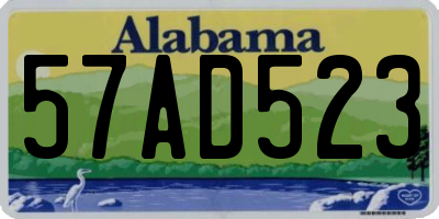 AL license plate 57AD523