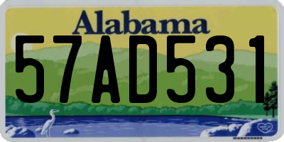 AL license plate 57AD531