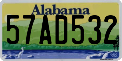 AL license plate 57AD532