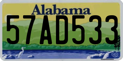 AL license plate 57AD533
