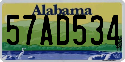 AL license plate 57AD534
