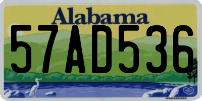 AL license plate 57AD536