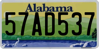 AL license plate 57AD537