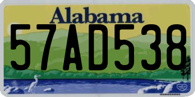 AL license plate 57AD538