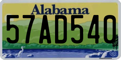 AL license plate 57AD540