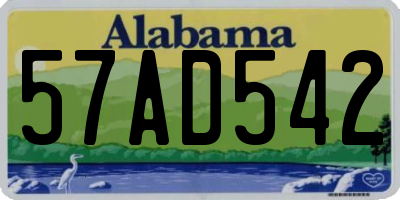 AL license plate 57AD542
