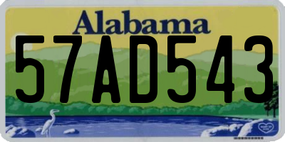 AL license plate 57AD543