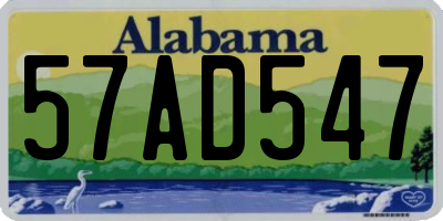 AL license plate 57AD547