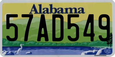 AL license plate 57AD549