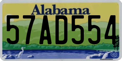 AL license plate 57AD554
