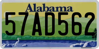AL license plate 57AD562
