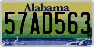 AL license plate 57AD563