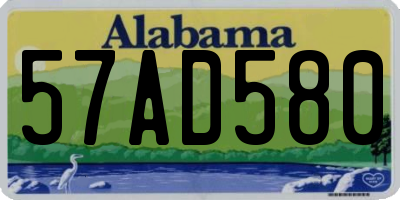 AL license plate 57AD580