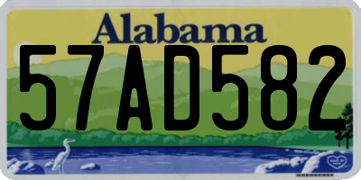 AL license plate 57AD582