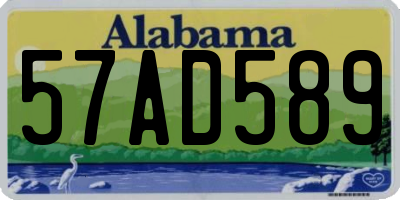 AL license plate 57AD589