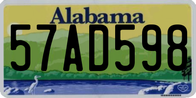AL license plate 57AD598