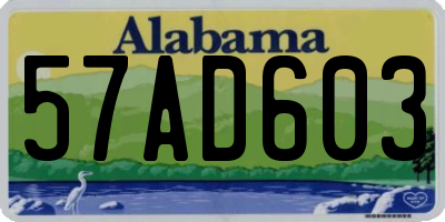 AL license plate 57AD603