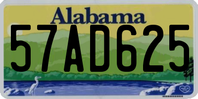 AL license plate 57AD625
