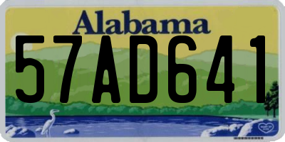 AL license plate 57AD641