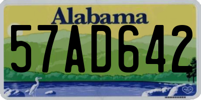 AL license plate 57AD642