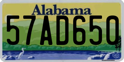 AL license plate 57AD650