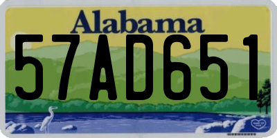 AL license plate 57AD651