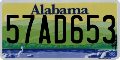 AL license plate 57AD653