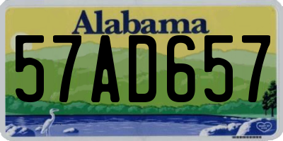 AL license plate 57AD657