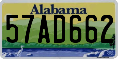 AL license plate 57AD662