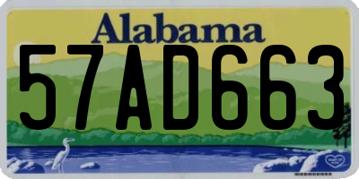 AL license plate 57AD663