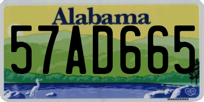 AL license plate 57AD665