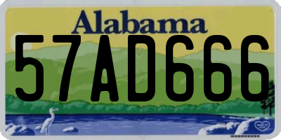 AL license plate 57AD666