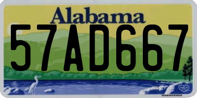 AL license plate 57AD667