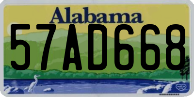 AL license plate 57AD668