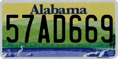AL license plate 57AD669
