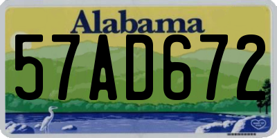 AL license plate 57AD672