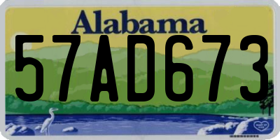 AL license plate 57AD673