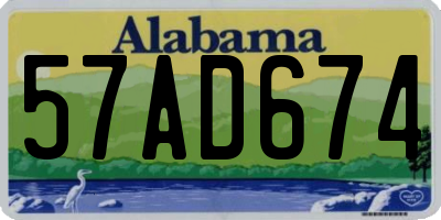 AL license plate 57AD674