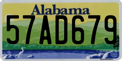 AL license plate 57AD679