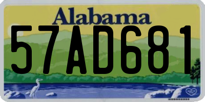 AL license plate 57AD681